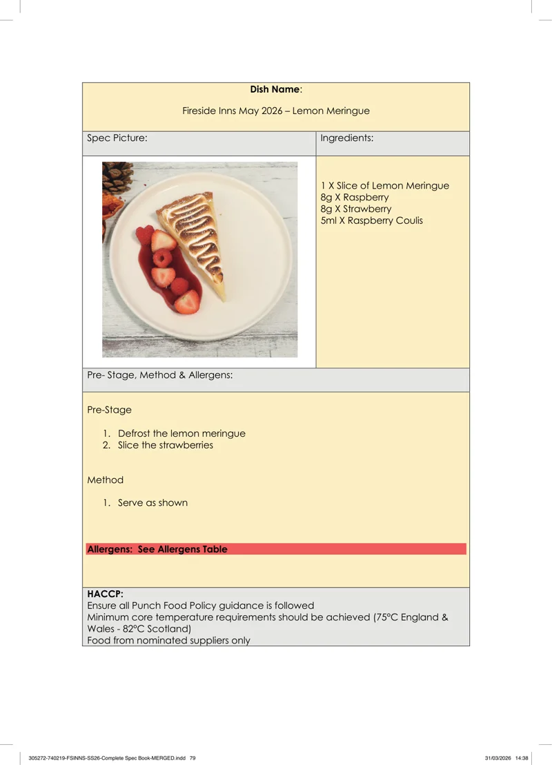 Lemon Meringue spec sheet