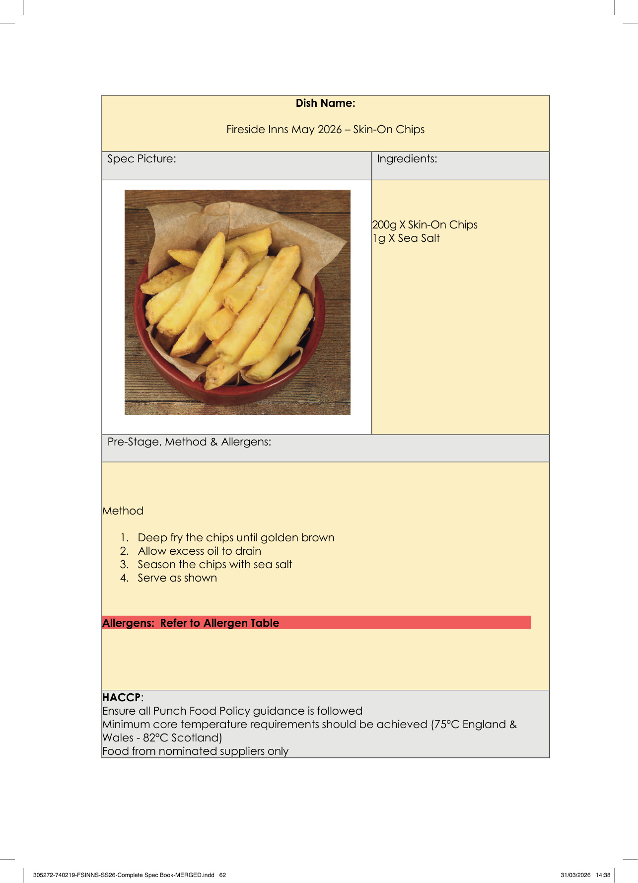 Skin-On Chips spec sheet