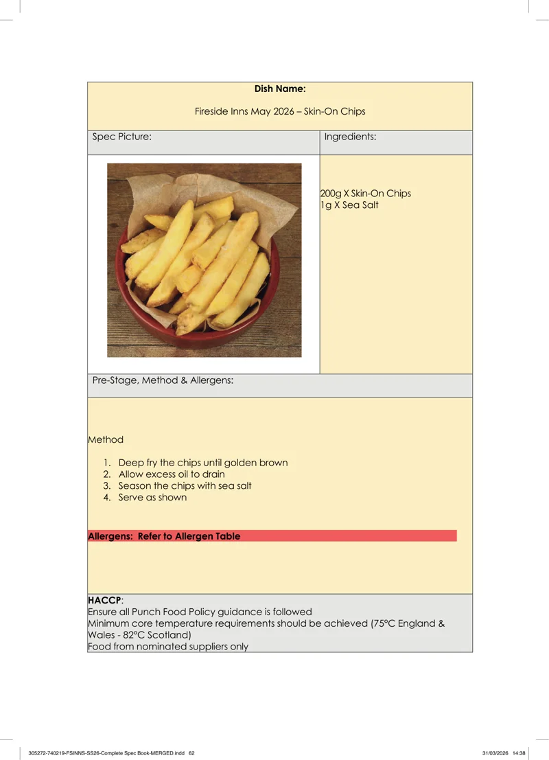 Skin-On Chips spec sheet