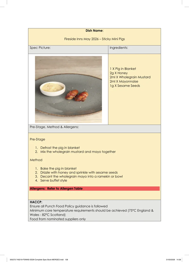 Sticky Mini Pigs spec sheet