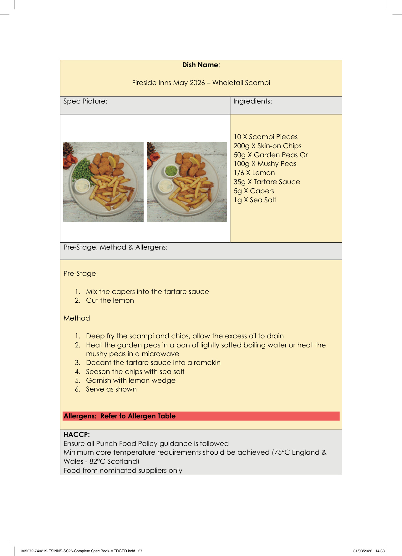 Wholetail Scampi spec sheet